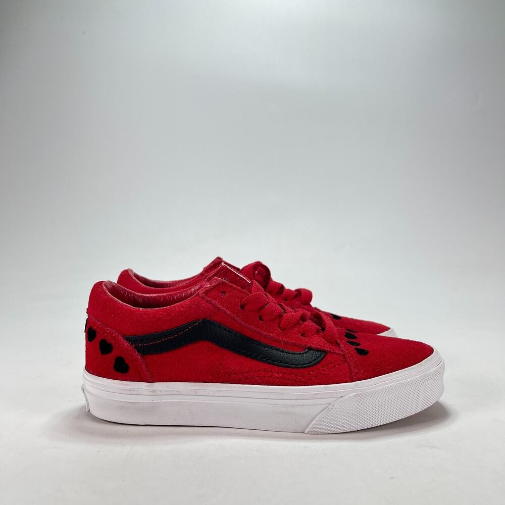 Vans Old Skool Hearts Red Black Low Top Skateboarding Shoes 721356 Youth Size 13